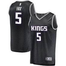 Load image into Gallery viewer, Men's Fanatics Branded De'Aaron Fox Black Sacramento Kings Fast Break Jersey  Statement Edition