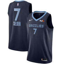Load image into Gallery viewer, Men's Nike Wayne Selden Memphis Grizzlies Swingman Sponsor Patch Jersey – Icon Edition  Navy