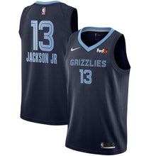 Load image into Gallery viewer, Men's Nike Jaren Jackson Jr. Memphis Grizzlies Swingman Sponsor Patch Jersey – Icon Edition  Navy