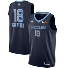 Load image into Gallery viewer, Men's Nike Markel Crawford Memphis Grizzlies Swingman Sponsor Patch Jersey – Icon Edition  Navy