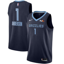 Load image into Gallery viewer, Men's Nike Kyle Anderson Memphis Grizzlies Swingman Sponsor Patch Jersey – Icon Edition  Navy