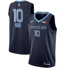 Load image into Gallery viewer, Men's Nike Ivan Rabb Memphis Grizzlies Swingman Sponsor Patch Jersey – Icon Edition  Navy
