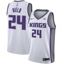 Load image into Gallery viewer, Men's Nike Buddy Hield White Sacramento Kings Swingman Sponsor Patch Jersey  Association Edition