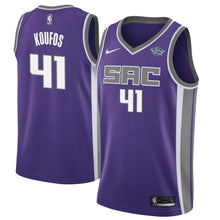 Load image into Gallery viewer, Men's Nike Kosta Koufos Purple Sacramento Kings Swingman Sponsor Patch Jersey  Icon Edition