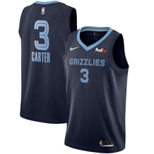 Load image into Gallery viewer, Men's Nike Jevon Carter Navy Memphis Grizzlies Swingman Sponsor Patch Jersey – Icon Edition  Navy