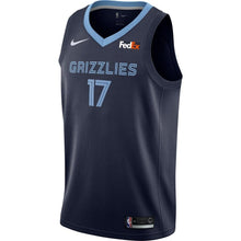 Load image into Gallery viewer, Men's Nike Garrett Temple Memphis Grizzlies Swingman Sponsor Patch Jersey – Icon Edition  Navy