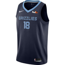 Load image into Gallery viewer, Men's Nike Omri Casspi Memphis Grizzlies Swingman Sponsor Patch Jersey – Icon Edition  Navy