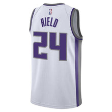 Load image into Gallery viewer, Men's Nike Buddy Hield White Sacramento Kings Swingman Sponsor Patch Jersey  Association Edition