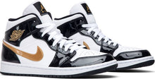 Load image into Gallery viewer, Nike Air Jordan 1 Mid Patent 'Black Gold' Shoes Basketball Men Sale Size US 8, 8.5, 9, 10, 11