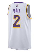 Load image into Gallery viewer, Los Angeles Lakers Lonzo Ball  Association Edition Swingman Jersey  White
