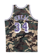 Load image into Gallery viewer, Los Angeles Lakers Shaquille O'Neal Woodland Camo Swingman Jersey  Navy