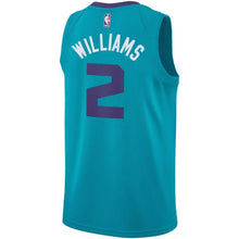 Load image into Gallery viewer, Men's Jordan Brand Marvin Williams Teal Charlotte Hornets Swingman Sponsor Patch Jersey – Icon Edition  Aqua