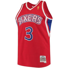 Load image into Gallery viewer, Men's Mitchell &amp; Ness Allen Iverson Red Philadelphia 7ers 7 Hardwood Classics Swingman Jersey  Red