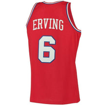 Load image into Gallery viewer, Men's Mitchell &amp; Ness Julius Erving Red Philadelphia 7ers  Hardwood Classics Swingman Jersey  Red