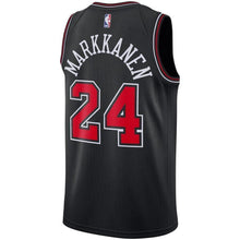 Load image into Gallery viewer, Men's Nike Lauri Markkanen Black Chicago Bulls Replica Swingman Jersey  Statement Edition  Black