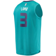 Load image into Gallery viewer, Men's Fanatics Branded Jeremy Lamb Teal Charlotte Hornets Fast Break Replica Player Jersey  Icon Edition  Aqua