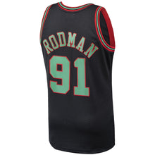 Load image into Gallery viewer, Men's Mitchell &amp; Ness Dennis Rodman Black Chicago Bulls Hardwood Classics Christmas Swingman Collection Jersey  Black