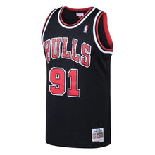 Load image into Gallery viewer, Men's Mitchell &amp; Ness Dennis Rodman Black Chicago Bulls  Hardwood Classics Swingman Jersey  Black