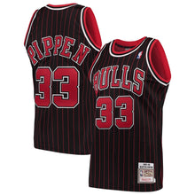 Load image into Gallery viewer, Men's Mitchell &amp; Ness Scottie Pippen Black Chicago Bulls  Hardwood Classics Authentic Jersey  Black
