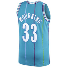 Load image into Gallery viewer, Men's Mitchell &amp; Ness Alonzo Mourning Teal Charlotte Hornets  Hardwood Classics Swingman Jersey  Aqua