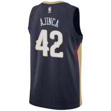 Load image into Gallery viewer, Men's Nike Alexis Ajinca Navy New Orleans Pelicans Swingman Sponsor Patch Jersey  Navy