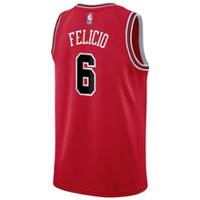 Load image into Gallery viewer, Men's Nike Cristiano Felicio Red Chicago Bulls Swingman Sponsor Patch Jersey – Icon Edition  Red