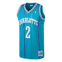 Load image into Gallery viewer, Men's Mitchell &amp; Ness Larry Johnson Teal Charlotte Hornets  Hardwood Classics Swingman Jersey  Aqua