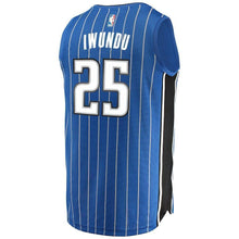 Load image into Gallery viewer, Men's Fanatics Branded Wesley Iwundu Blue Orlando Magic Fast Break Replica Player Jersey  Icon Edition  Blue