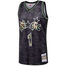Load image into Gallery viewer, Men's Mitchell &amp; Ness Tracy McGrady Black Orlando Magic Straight Fire Camo Swingman Jersey   Black