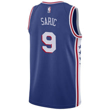 Load image into Gallery viewer, Men's Nike Dario Saric Royal Philadelphia 7ers Swingman Sponsor Patch Jersey  Icon Edition  Royal