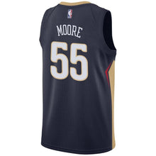 Load image into Gallery viewer, Men's Nike E'Twaun Moore Navy New Orleans Pelicans Swingman Sponsor Patch Jersey  Navy