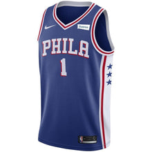 Load image into Gallery viewer, Men's Nike Justin Anderson Royal Philadelphia 7ers Swingman Sponsor Patch Jersey  Icon Edition  Royal
