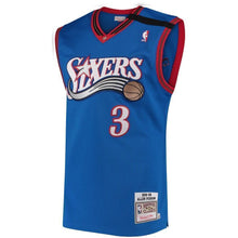 Load image into Gallery viewer, Men's Mitchell &amp; Ness Allen Iverson Royal Philadelphia 7ers Road / Hardwood Classics Authentic Jersey  Royal