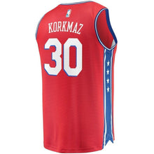 Load image into Gallery viewer, Men's Fanatics Branded Furkan Korkmaz Red Philadelphia 7ers Fast Break Replica Player Jersey  Statement Edition  Red