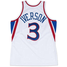 Load image into Gallery viewer, Mitchell &amp; Ness Philadelphia 7ers # Allen Iverson White  Throwback Premium Jersey  White