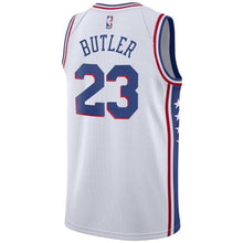 Load image into Gallery viewer, Men's Nike Jimmy Butler White Philadelphia 7ers Swingman Sponsor Patch Jersey  Association Edition  White