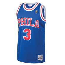 Load image into Gallery viewer, Men's Mitchell &amp; Ness Allen Iverson Royal Philadelphia 7ers 7 Hardwood Classics Swingman Jersey  Royal