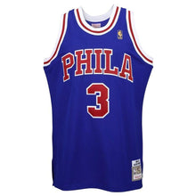 Load image into Gallery viewer, Mitchell &amp; Ness Philadelphia 7ers # Allen Iverson ''7 Hardwood Classics  Year Anniversary Throwback Premium Jersey  Royal