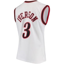 Load image into Gallery viewer, Men's Mitchell &amp; Ness Allen Iverson White Philadelphia 7ers  Hardwood Classics Swingman Jersey  White