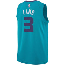 Load image into Gallery viewer, Men's Jordan Brand Jeremy Lamb Teal Charlotte Hornets Swingman Sponsor Patch Jersey – Icon Edition  Aqua